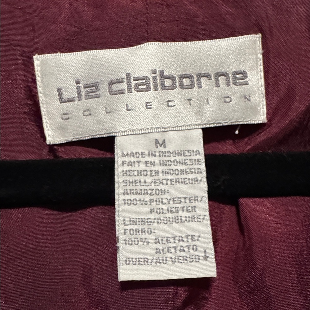 VTG Liz Claiborne Collection Womens M button down Paisley Vest Top Navy/Cream - Picture 6 of 8